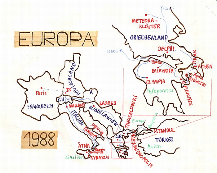Interrail Karte 1988