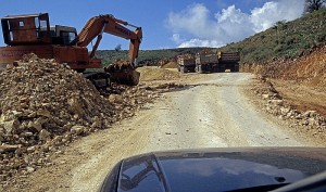 Albanische Straßenbaustelle