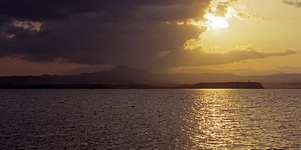 Sonnenuntergang über dem Salzsee bei Larnaka