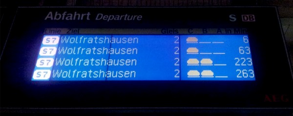 S-Bahnhof Donnersbergerbrücke: Anzeigetafel
