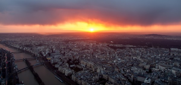Blick vom Eiffelturm - Sonnenuntergang