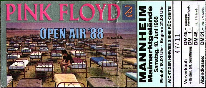Pink Floyd, Maimarktgelände Mannheim, 18. Juni 1988