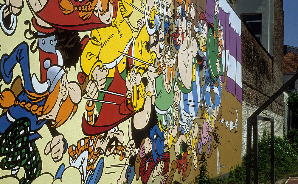 Rue de la Buanderie: Comic-Wandgemälde 