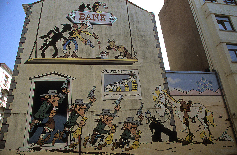 Rue de la Buanderie: Comic-Wandgemälde 