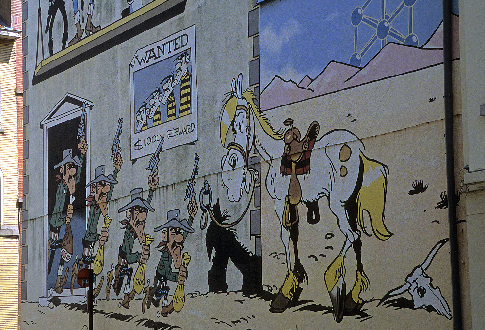 Rue de la Buanderie: Comic-Wandgemälde 