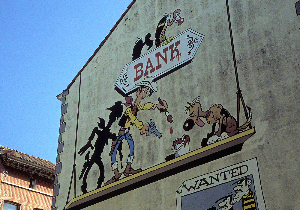 Rue de la Buanderie: Comic-Wandgemälde 