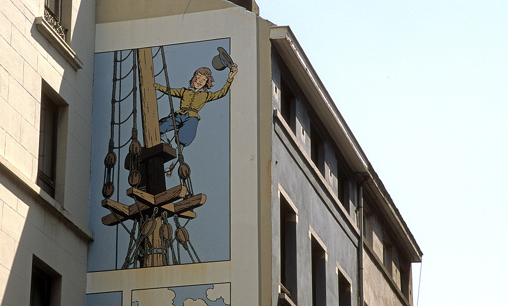 Rue des Fabriques: Comic-Wandgemälde 