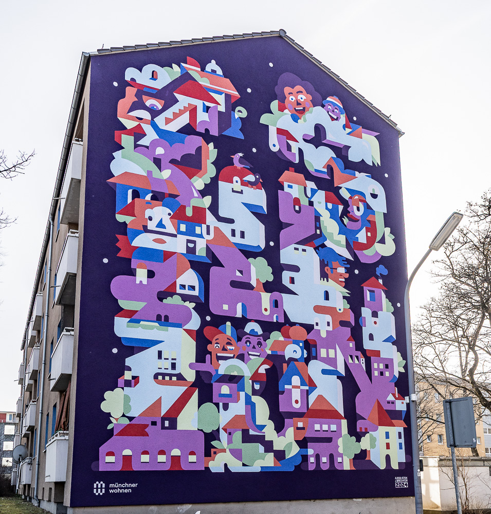 Innsbrucker Ring (links) / Ayinger Straße (unten) / Möschenfelder Straße (rechts) München