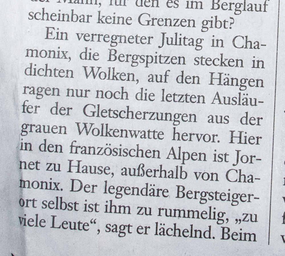 Frankfurter Allgemeine Sonntagszeitung, 1. August 2014, "Der Gipfeljäger"