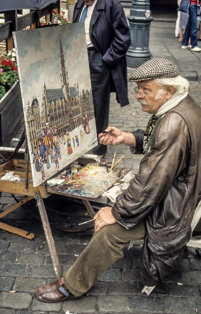 Maler auf dem Grand Place Brüssel