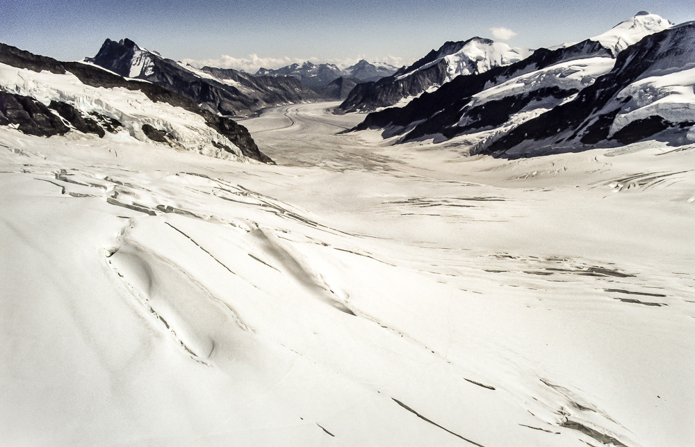 Blick vom Jungfraujoch: Großer Aletschgletscher